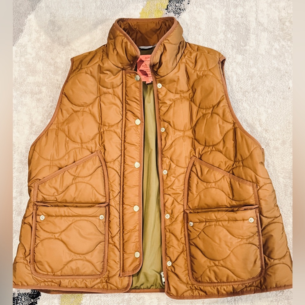J Crew Quilted Vest with PrimaLoft®, 2X, Glazes Pecan